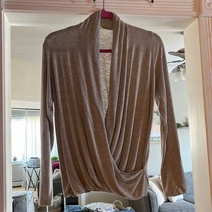 Lazy Sunday long sleeve wrap front shirt